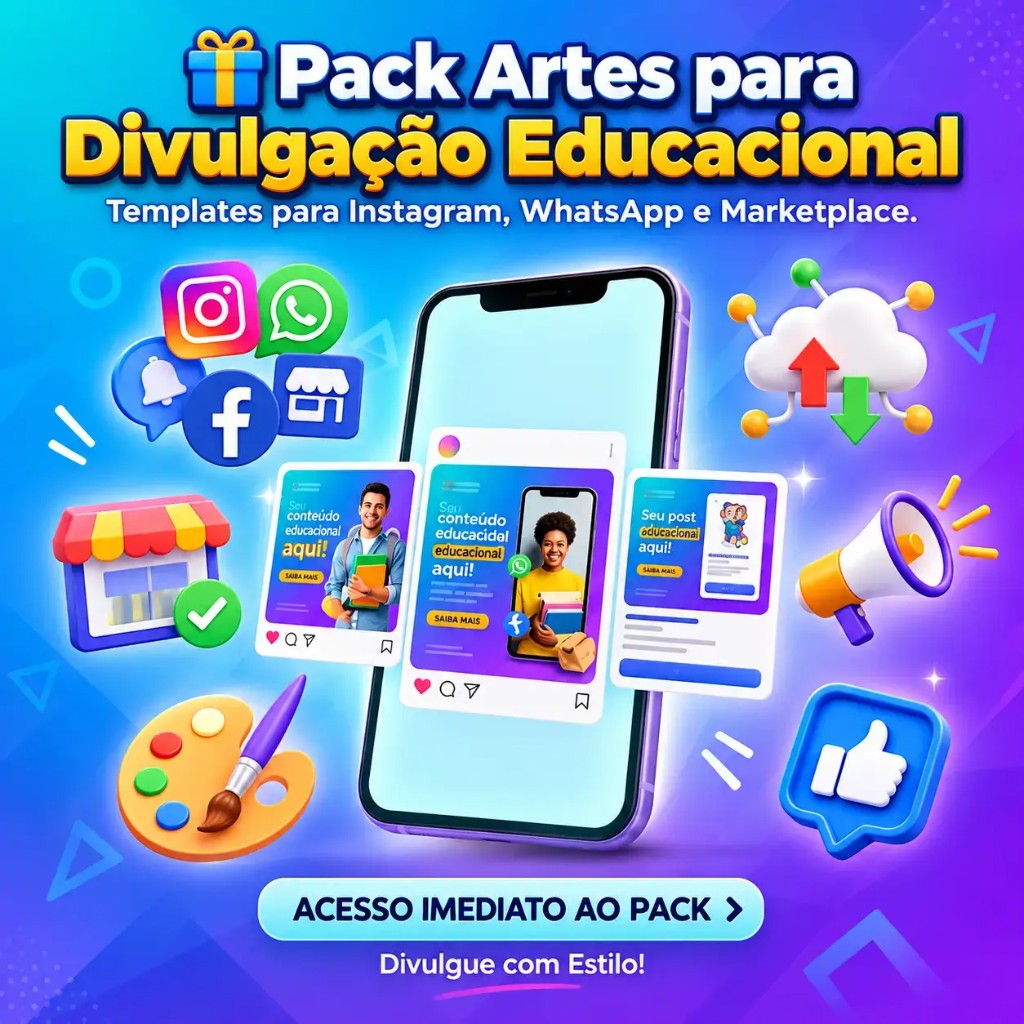 Pack Artes para Divulgação Educacional