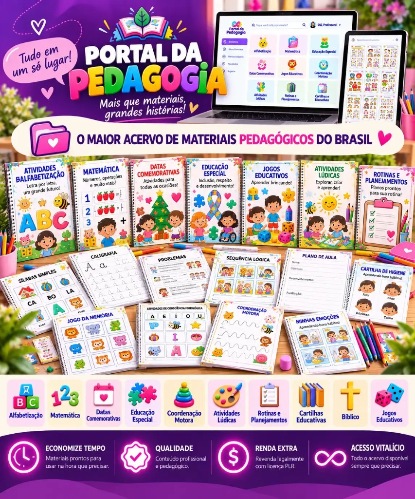 Amostra de dezenas de materiais e produtos do acervo do Clube Drive Pedagógico